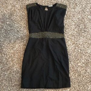 ⭐️ Black backless dress with gold bead detail